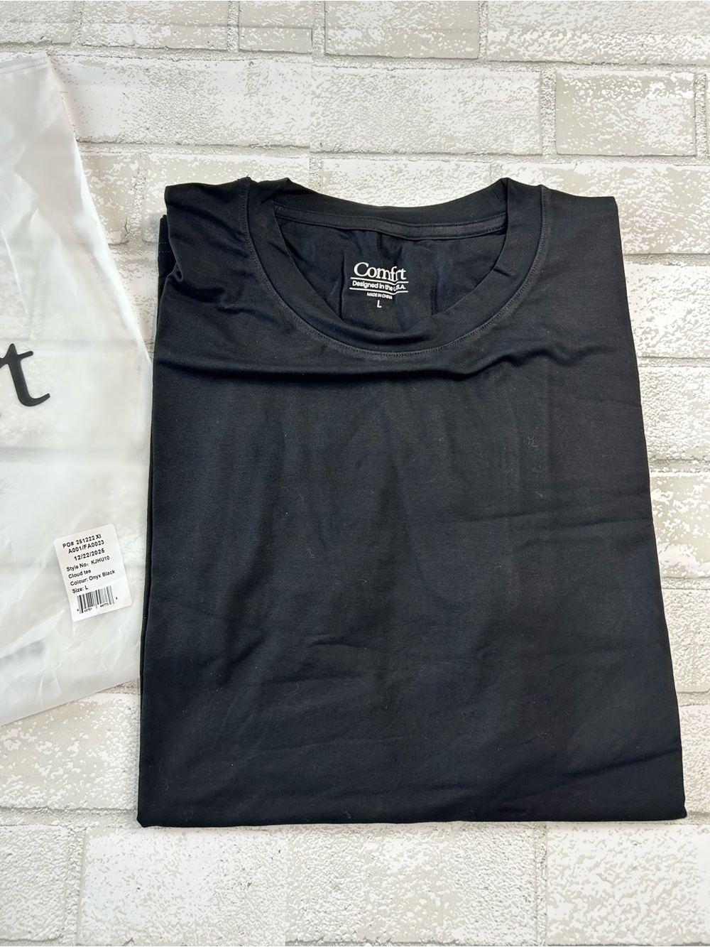 Comfrt Cloud Lounge Onyx Black Tshirt Size Large - Picture 3 of 6